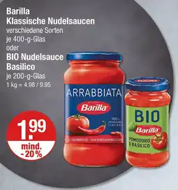 V Markt Barilla klassische nudelsaucen oder bio nudelsauce basilico Angebot