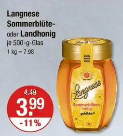 V Markt Langnese sommerblüte- oder landhonig Angebot