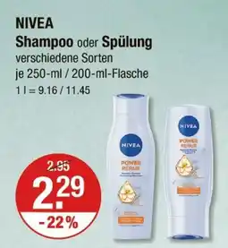 V Markt Nivea shampoo oder spülung Angebot