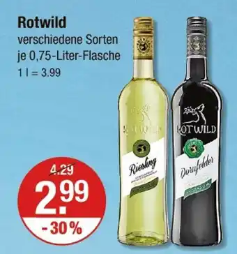 V Markt Rotwild riesling oder dornfelder Angebot