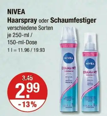 V Markt Nivea haarspray oder schaumfestiger Angebot