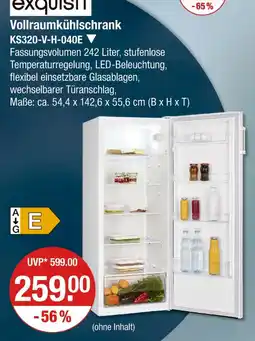 V Markt Exquisit vollraumkühlschrank Angebot