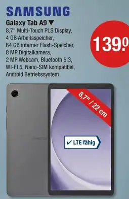 V Markt Samsung galaxy tab a9 Angebot