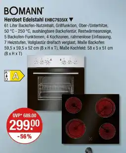 V Markt Bomann herdset edelstahl ehbc7935ix Angebot