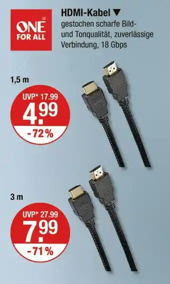 V Markt One for all hdmi-kabel Angebot