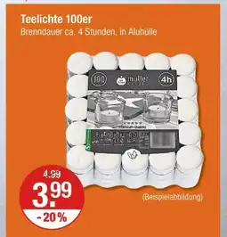 V Markt Müller teelichte 100er Angebot