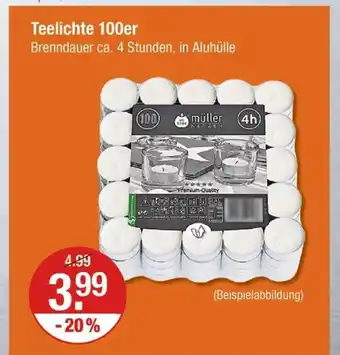 V Markt Müller teelichte 100er Angebot