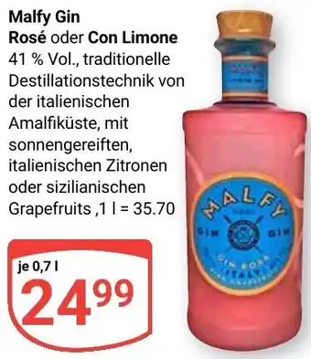 Globus Malfy Gin Rosé oder Con Limone Angebot