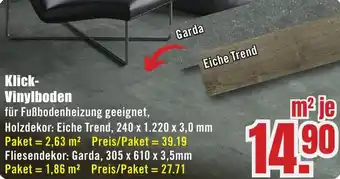 B1 Discount Baumarkt Klick Vinylboden Angebot