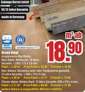 B1 Discount Baumarkt Green Vinyl Angebot