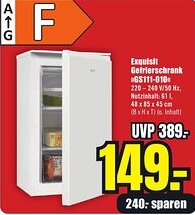 B1 Discount Baumarkt Exquisit Gefrierschrank GS111-010 Angebot