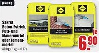 B1 Discount Baumarkt Sakret Beton-Estrich, Putz- und Mauermörtel oder Zementmörtel Angebot
