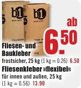B1 Discount Baumarkt b1 Fliesen- und Baukleber Angebot