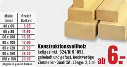 B1 Discount Baumarkt Konstruktionsvollholz Angebot