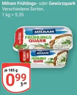 Globus Milram Frühlings- oder Gewürzquark Angebot