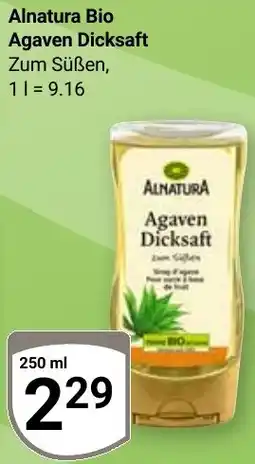 Globus Alnatura Bio Agaven Dicksaft Angebot