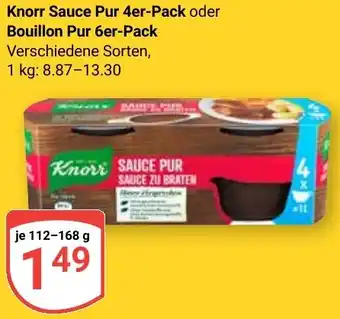 Globus Knorr Sauce Pur 4er-Pack oder Bouillon Pur 6er-Pack Angebot