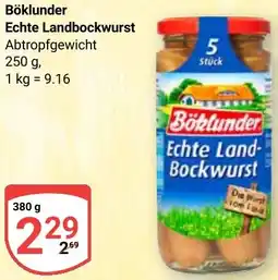 Globus Böklunder Echte Landbockwurst Angebot