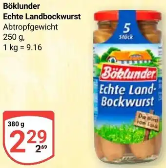 Globus Böklunder Echte Landbockwurst Angebot