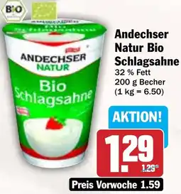 AEZ Andechser Natur Bio Schlagsahne Angebot