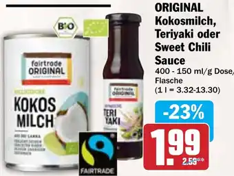 AEZ fairtrade ORIGINAL Kokosmilch, Teriyaki oder Sweet Chili Sauce Angebot