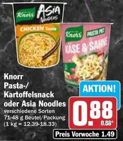 AEZ Knorr Pasta-/ Kartoffelsnack oder Asia Noodles Angebot