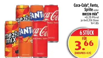 Edeka Coca-Cola, Fanta, Sprite oder mezzo mix Angebot