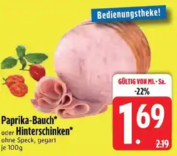 Edeka Paprika-Bauch oder Hinterschinken Angebot