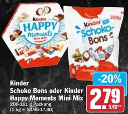 AEZ Kinder Schoko Bons oder Kinder Happy Moments Mini Mix Angebot