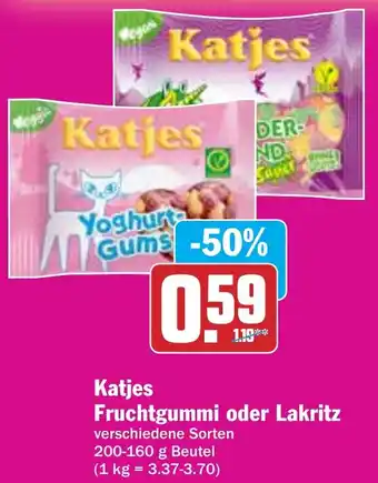 AEZ Katjes Fruchtgummi oder Lakritz Angebot