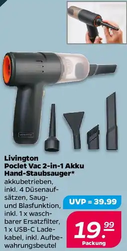 NETTO Livington Poclet Vac 2-in-1 Akku Hand-Staubsauger Angebot