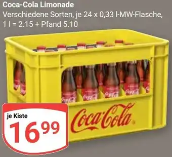 Globus Coca-Cola Limonade Angebot