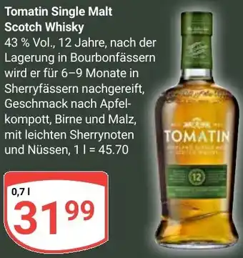 Globus Tomatin Single Malt Scotch Whisky Angebot