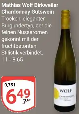 Globus Mathias Wolf Birkweiler Chardonnay Gutswein Angebot