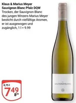 Globus Klaus & Marius Meyer Sauvignon Blanc Pfalz DQW Angebot