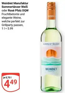 Globus Weinbiet Manufaktur Sommertänzer Weiß oder Rosé Pfalz DQW Angebot