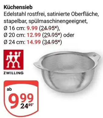 Globus ZWILLING Küchensieb Angebot