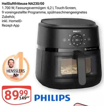 Globus PHILIPS Heißluftfritteuse NA230/00 Angebot