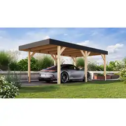 toom Baumarkt Karibu Einzelcarport 'Elmo 1' Fichtenholz naturbelassen 318 x 246,5 x 576,5 cm Angebot