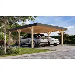 toom Baumarkt Karibu Doppelcarport 'Elmo 1' Fichtenholz naturbelassen 558 x 246,5 x 576,5 cm Angebot