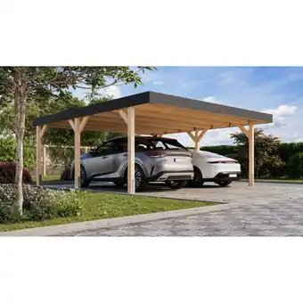 toom Baumarkt Karibu Doppelcarport 'Elmo 1' Fichtenholz naturbelassen 558 x 246,5 x 576,5 cm Angebot