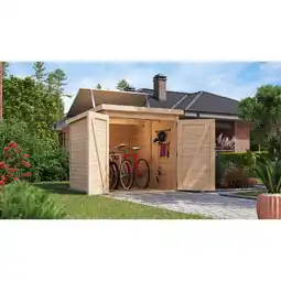 toom Baumarkt Karibu Fahrradgarage-Set 'Bike 3' Fichtenholz naturbelassen mit Solarkit 162,5 x 167 x 216,5 cm Angebot