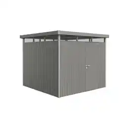 toom Baumarkt Biohort Gerätehaus 'HighLine 4' 275 x 275 cm Quarzgrau metallic Angebot