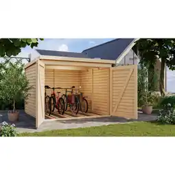 toom Baumarkt Karibu Fahrradgarage-Set 'Bike 4' Fichtenholz naturbelassen mit Solarkit 212,5 x 167 x 216,5 cm Angebot