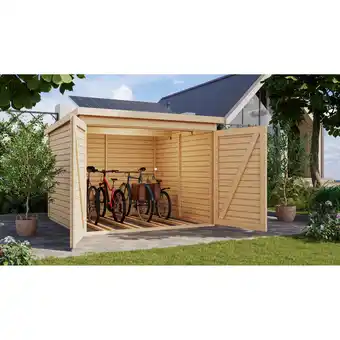 toom Baumarkt Karibu Fahrradgarage-Set 'Bike 4' Fichtenholz naturbelassen mit Solarkit 212,5 x 167 x 216,5 cm Angebot