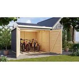 toom Baumarkt Karibu Fahrradgarage-Set 'Bike 4' Fichtenholz terragrau mit Solarkit 212,5 x 167 x 216,5 cm Angebot