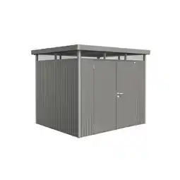 toom Baumarkt Biohort Gerätehaus 'HighLine 3' mit Doppeltür 275 x 235 cm Quarzgrau metallic Angebot