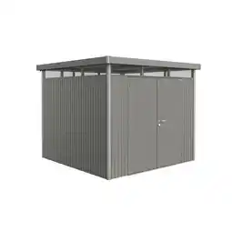 toom Baumarkt Biohort Gerätehaus 'HighLine 4' mit Doppeltür 275 x 275 cm Quarzgrau metallic Angebot