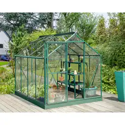 toom Baumarkt Vitavia Gewächshaus 'Triton 5000' 190,4 x 253,5 cm mit 3 mm Sicherheitsglas smaragdfarben Angebot