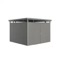 toom Baumarkt Biohort Gerätehaus 'HighLine H6' 315 x 315 cm quarzgrau-metallic mit Doppeltür Angebot